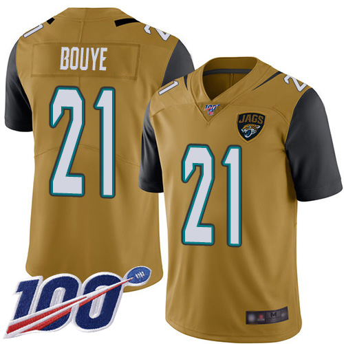 Men Nike Jacksonville Jaguars #21 A.J. Bouye Gold  Stitched NFL Limited Rush 100th Season Jersey